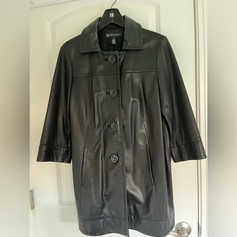 Vintage Leather Swing Coat